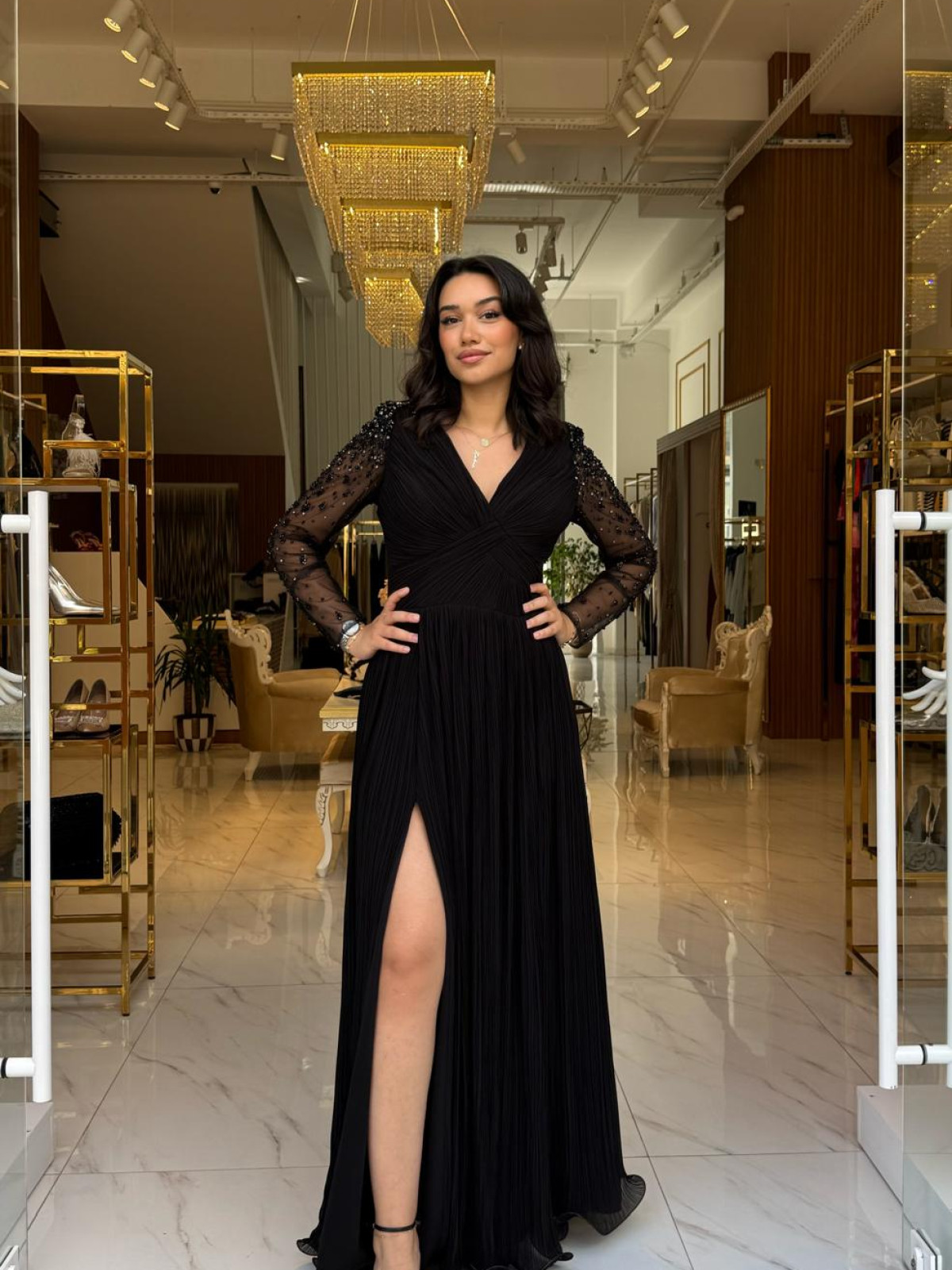 KENZEL BÜYÜK BEDEN SİYAH ABİYE