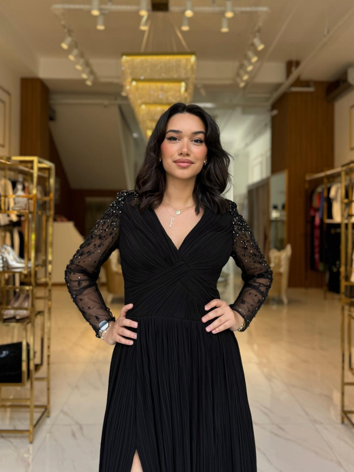 KENZEL BÜYÜK BEDEN SİYAH ABİYE