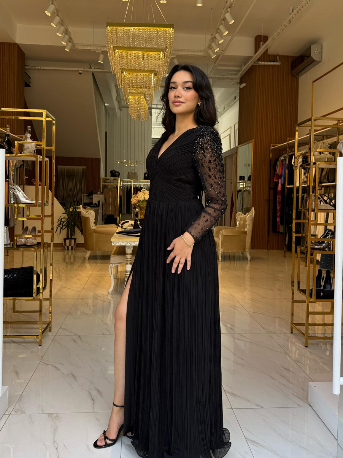 KENZEL BÜYÜK BEDEN SİYAH ABİYE