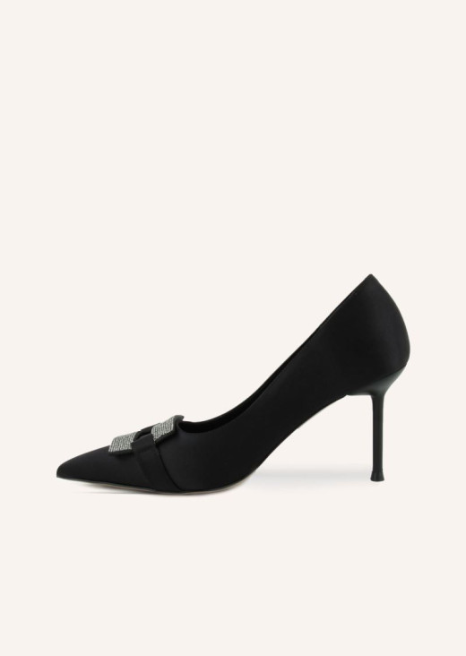 MARCATELLİ SİYAH SERGE SATEN AYAKKABI