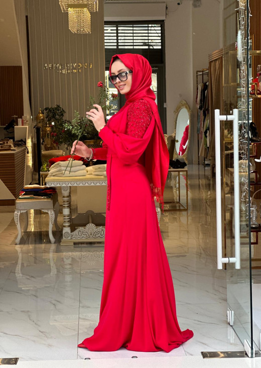 KENZEL TESETTÜR KIRMIZI ABİYE