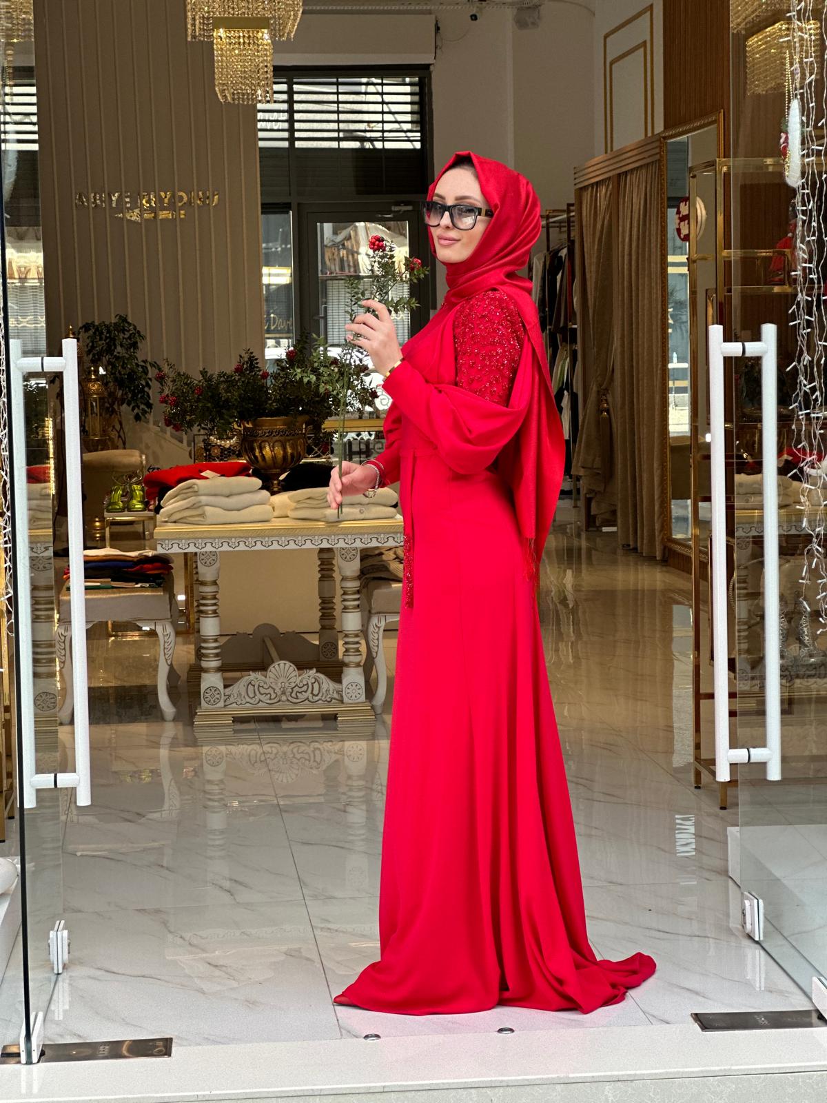 KENZEL TESETTÜR KIRMIZI ABİYE