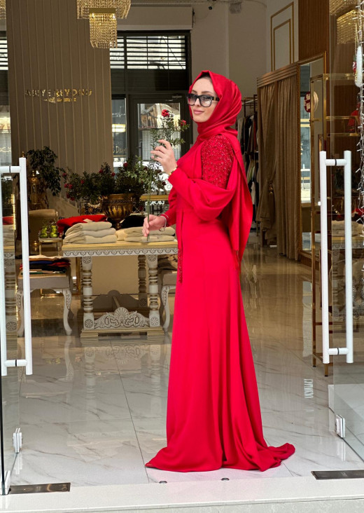 KENZEL TESETTÜR KIRMIZI ABİYE